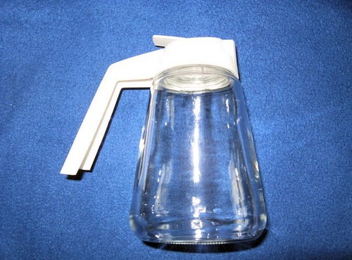 Vintage clear glass syrup - vintage,